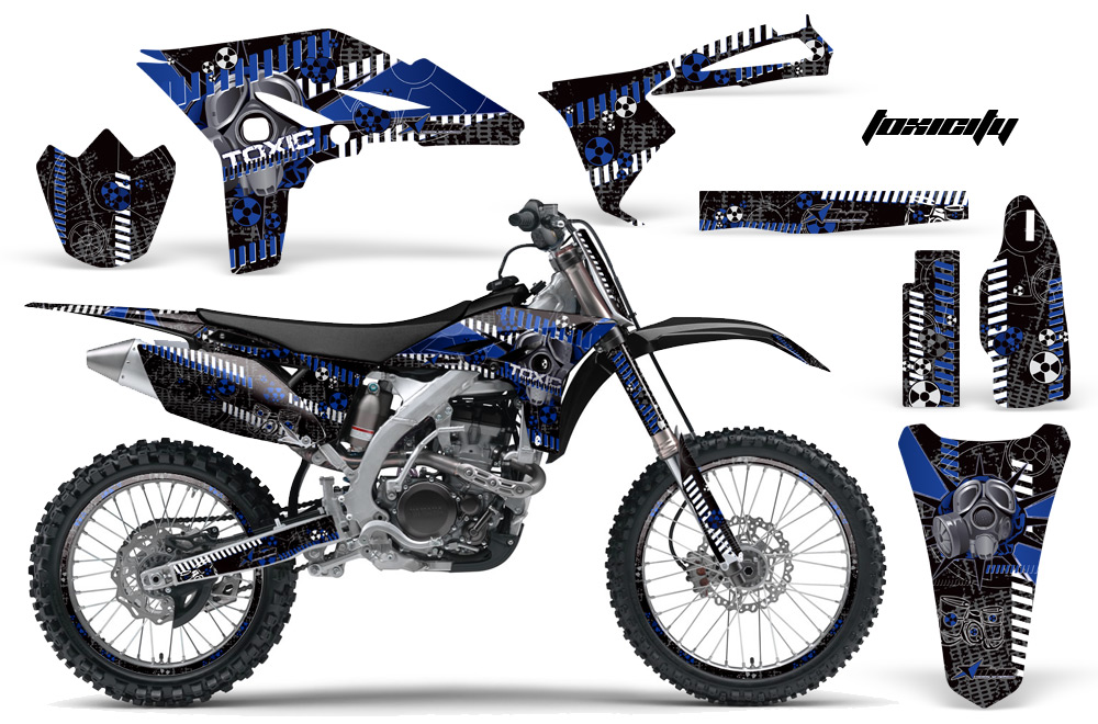 Yamaha YZ250F 2010 Graphics Kit TOXICITY-BLUE BLACKBG-NP